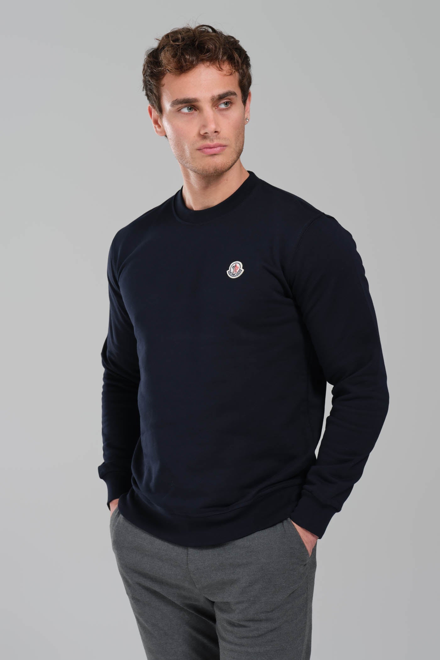 Moncler Logo Patch Cotton Sweatshirt