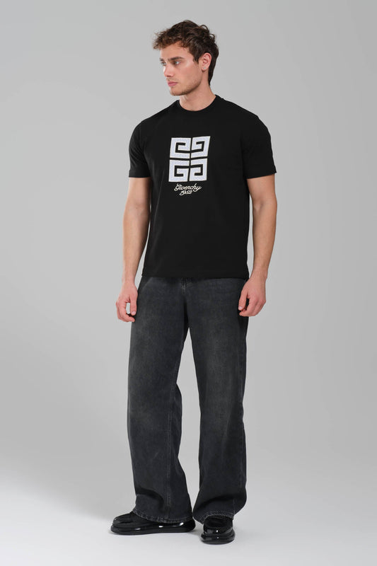 GIVENCHY Logo-embroidered cotton T-shirt Black