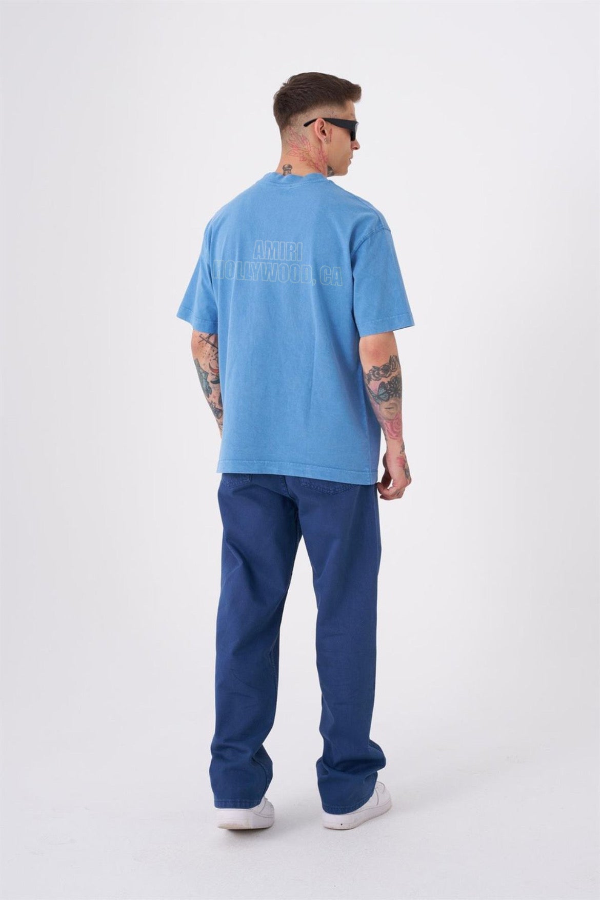 Amiri Hollywood CA Graphic Tee – Blue