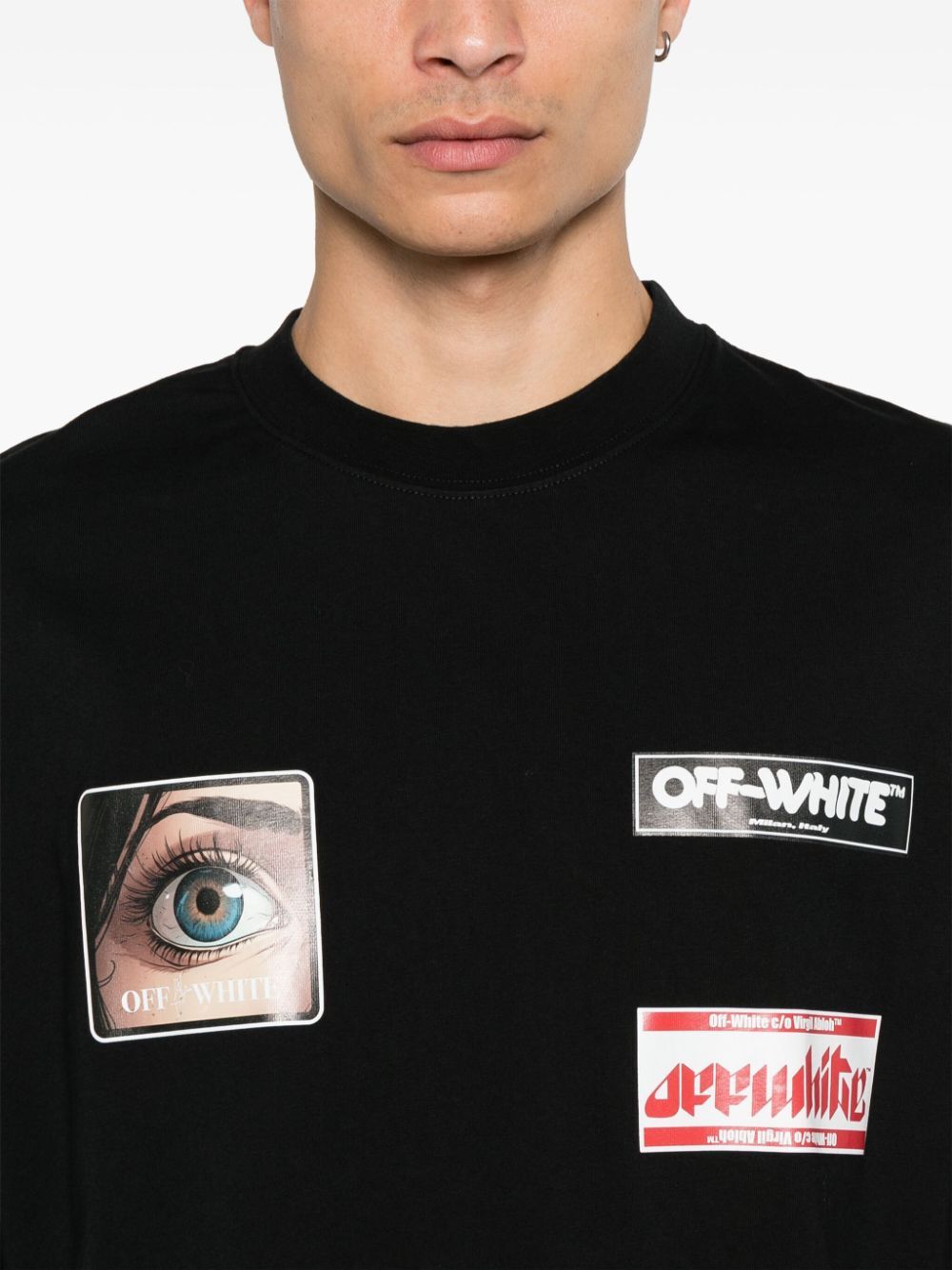 OFF White Oversized Graphic Tee with Artistic Print