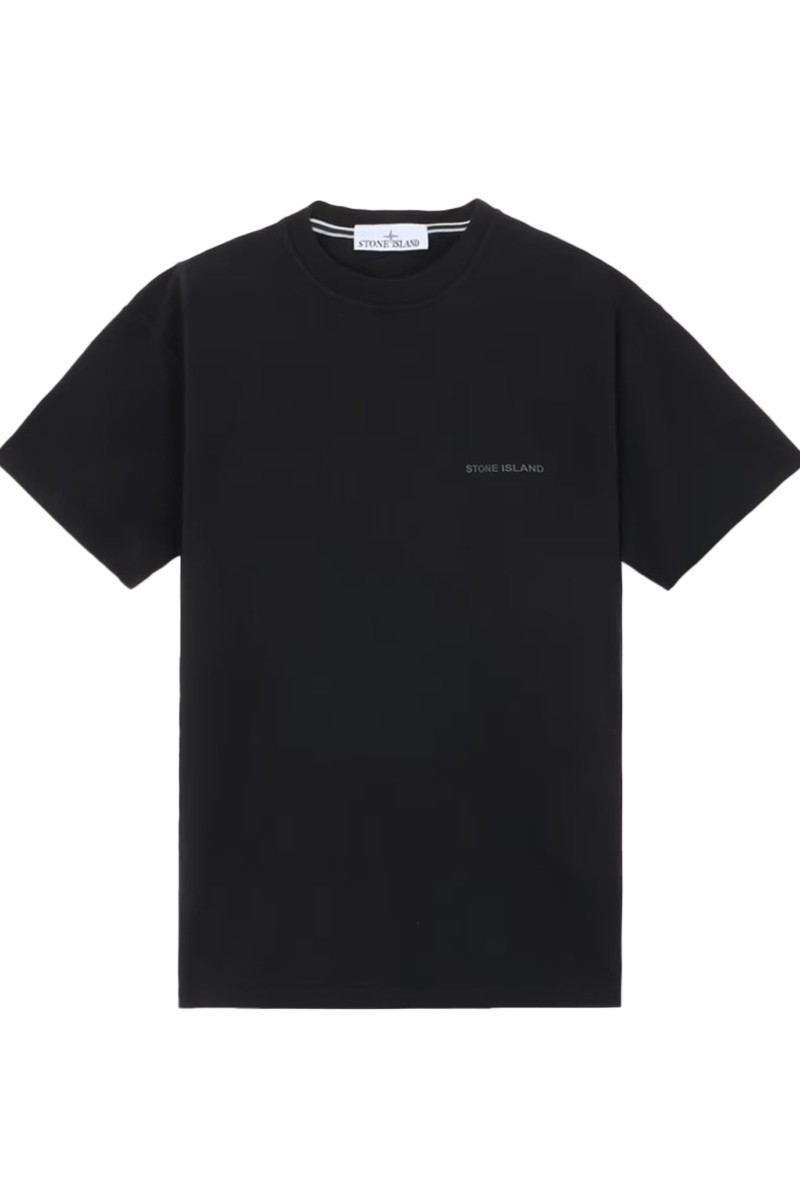 Stone Island Cotton Tshirt with Pixel Dots Black