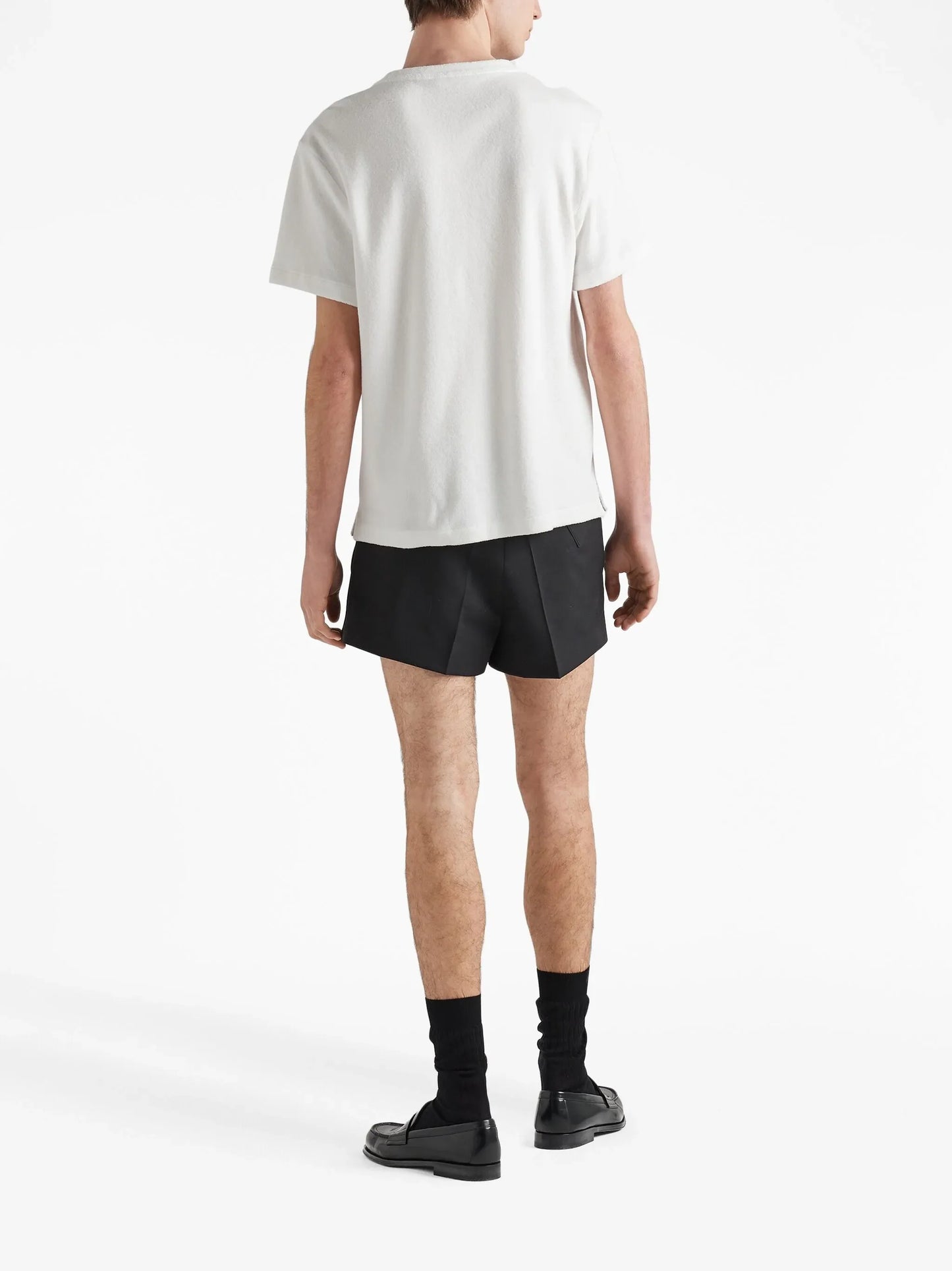 Prada Plaque Oversized Fit Polyester T-Shirt - White