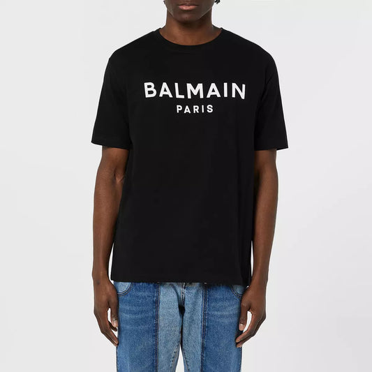 Balmain Logo Print Organic Cotton Jersey T-Shirt