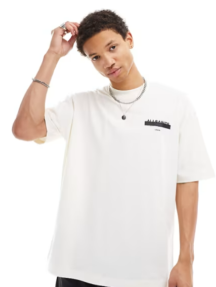 AllSaints Underground oversized t-shirt in White