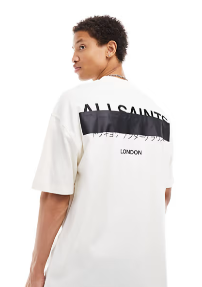 AllSaints Underground oversized t-shirt in White