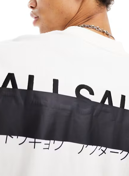 AllSaints Underground oversized t-shirt in White