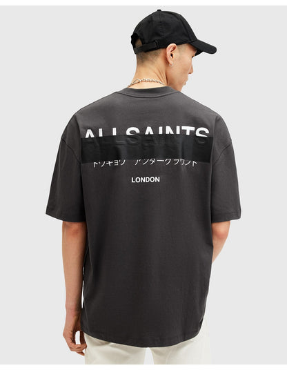 AllSaints Underground oversized t-shirt in black