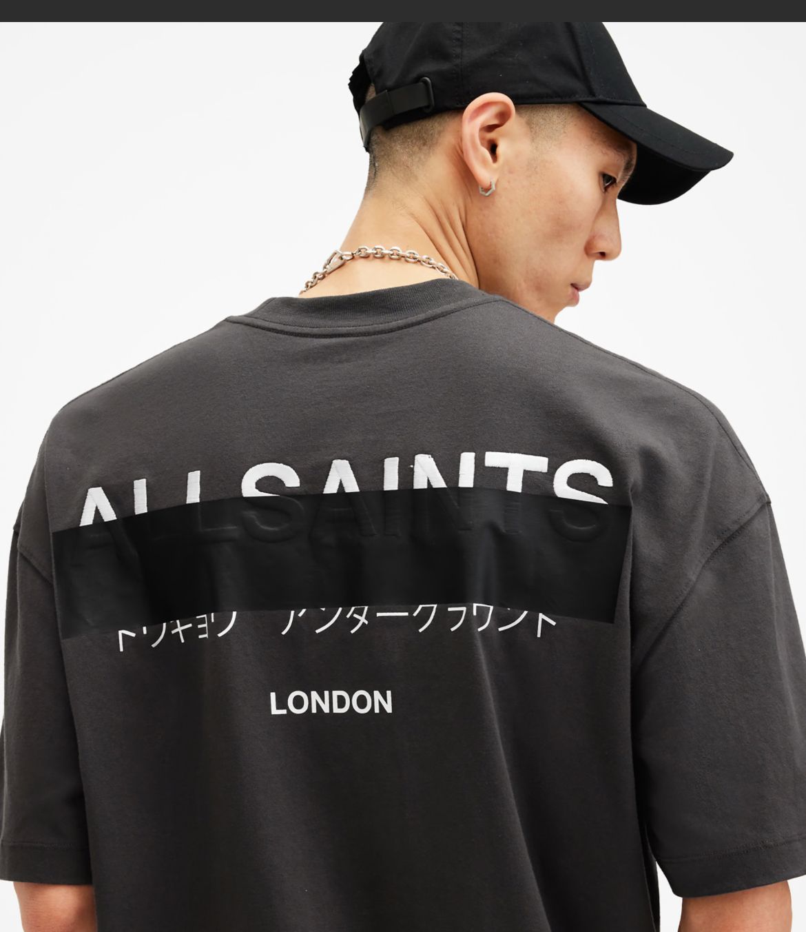 AllSaints Underground oversized t-shirt in black