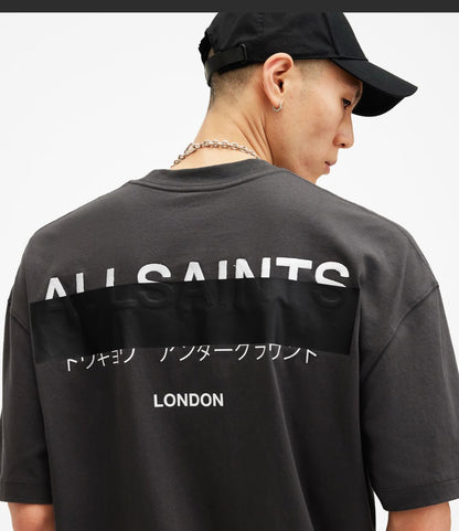 AllSaints Underground oversized t-shirt in black