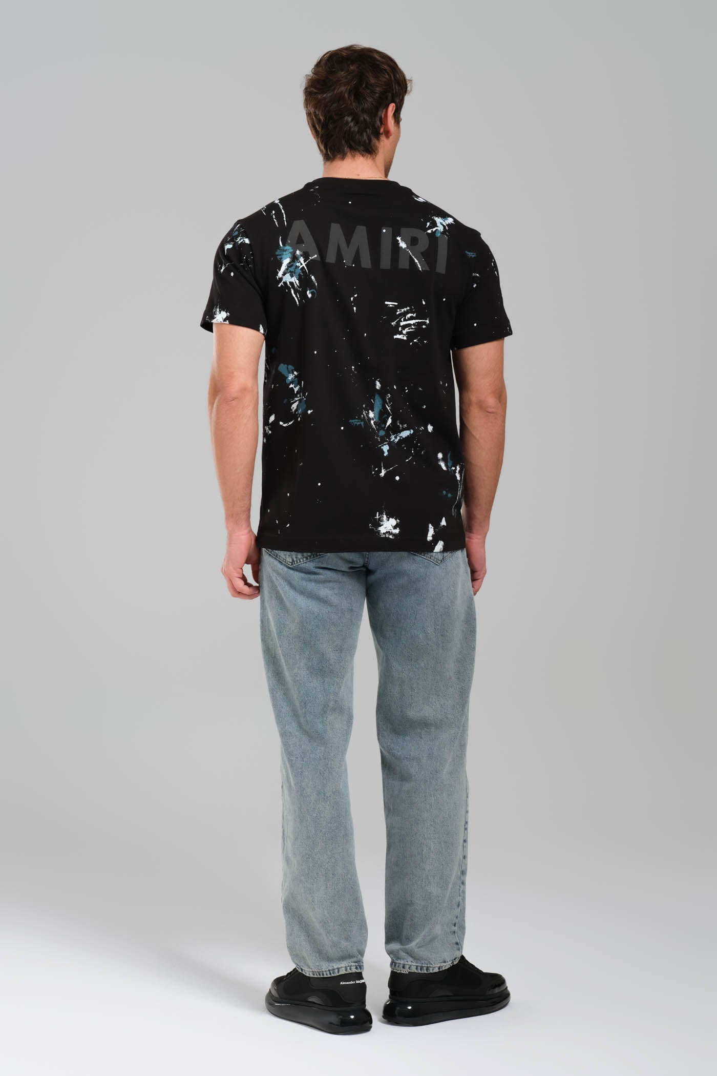 Amiri Paint-Drip Logo Crewneck T-Shirt
