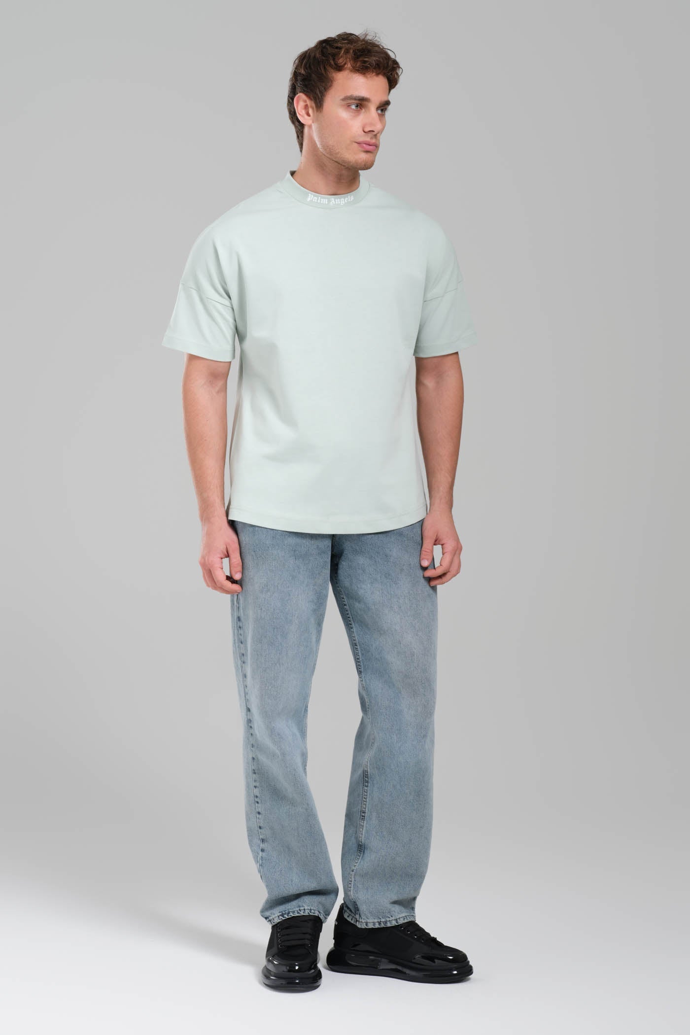Palm Angels Logo Neck T-Shirt – Mint Green