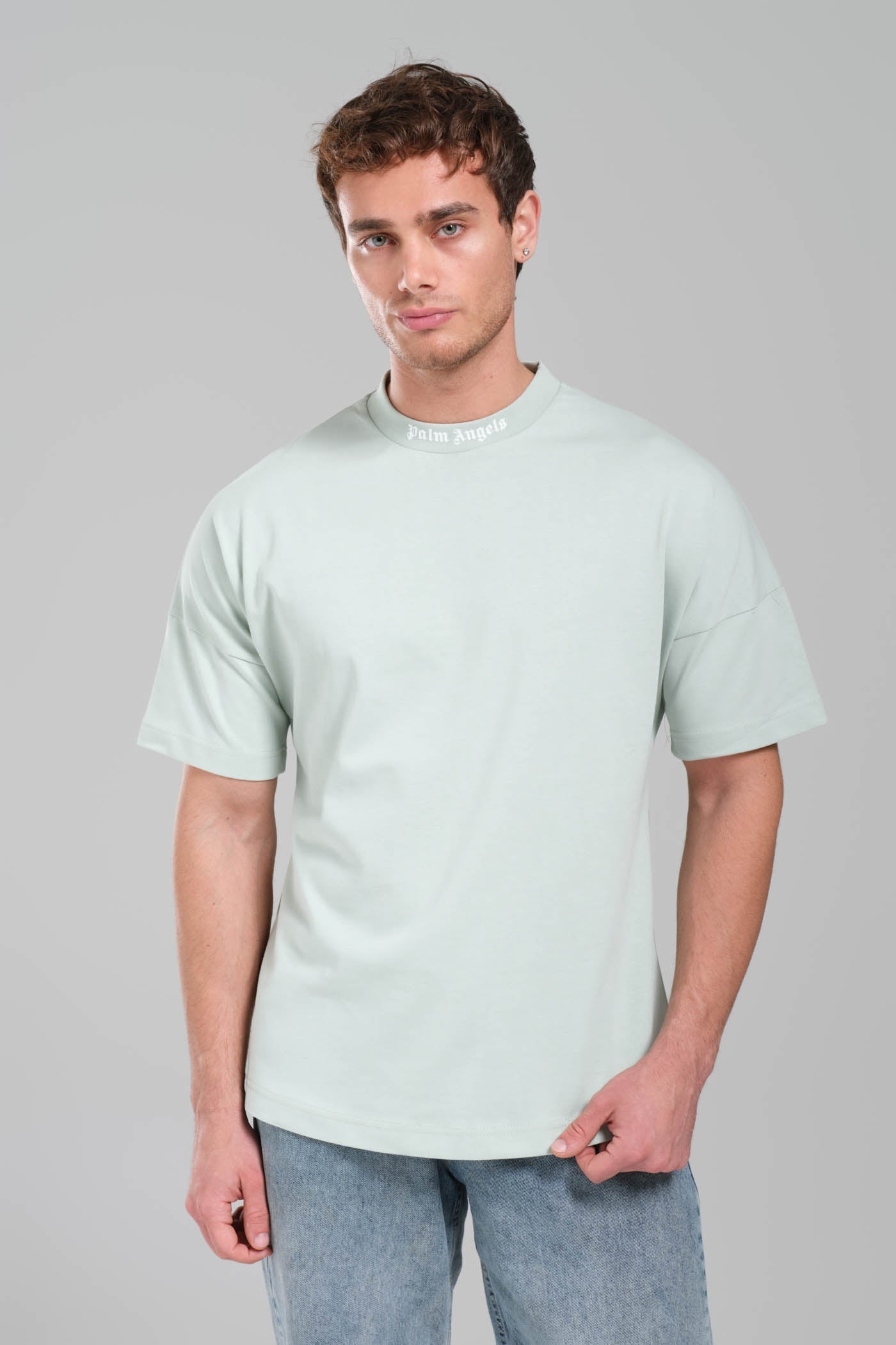 Palm Angels Logo Neck T-Shirt – Mint Green