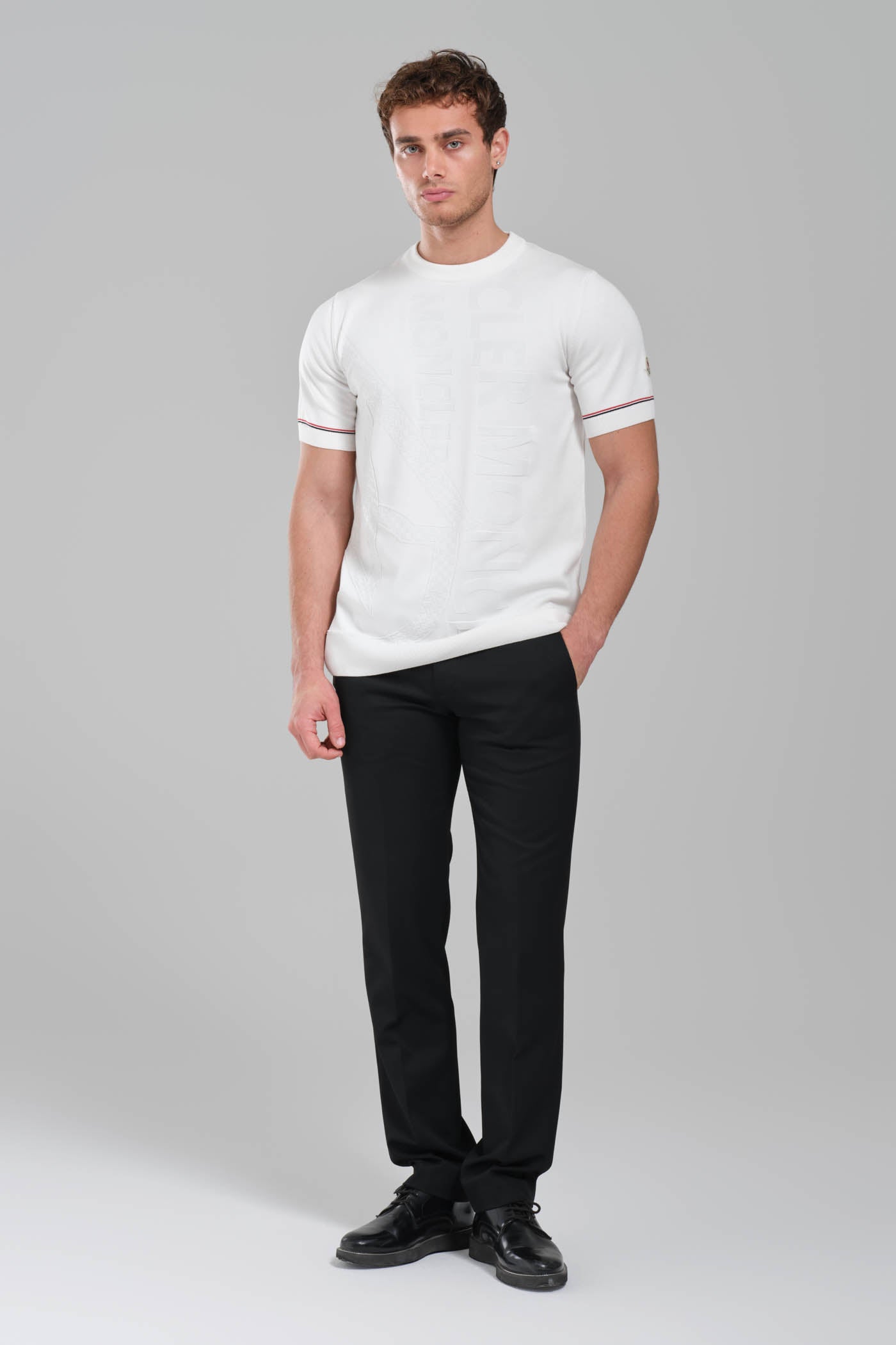 Moncler White Embossed Graphic T-Shirt