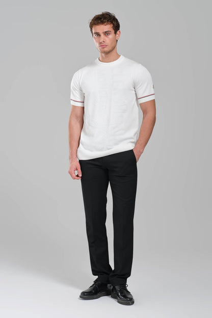 Moncler White Embossed Graphic T-Shirt