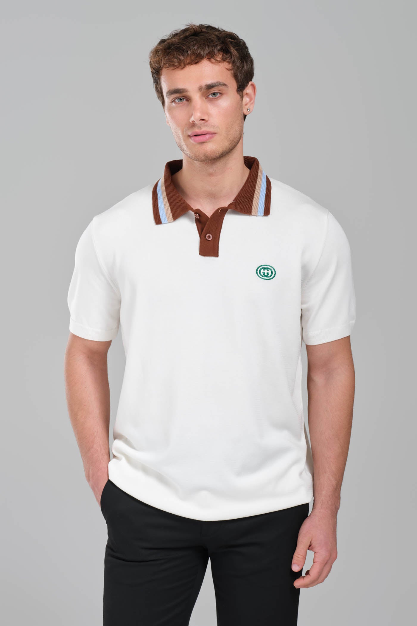 Gucci GRG Logo Polo Shirt White