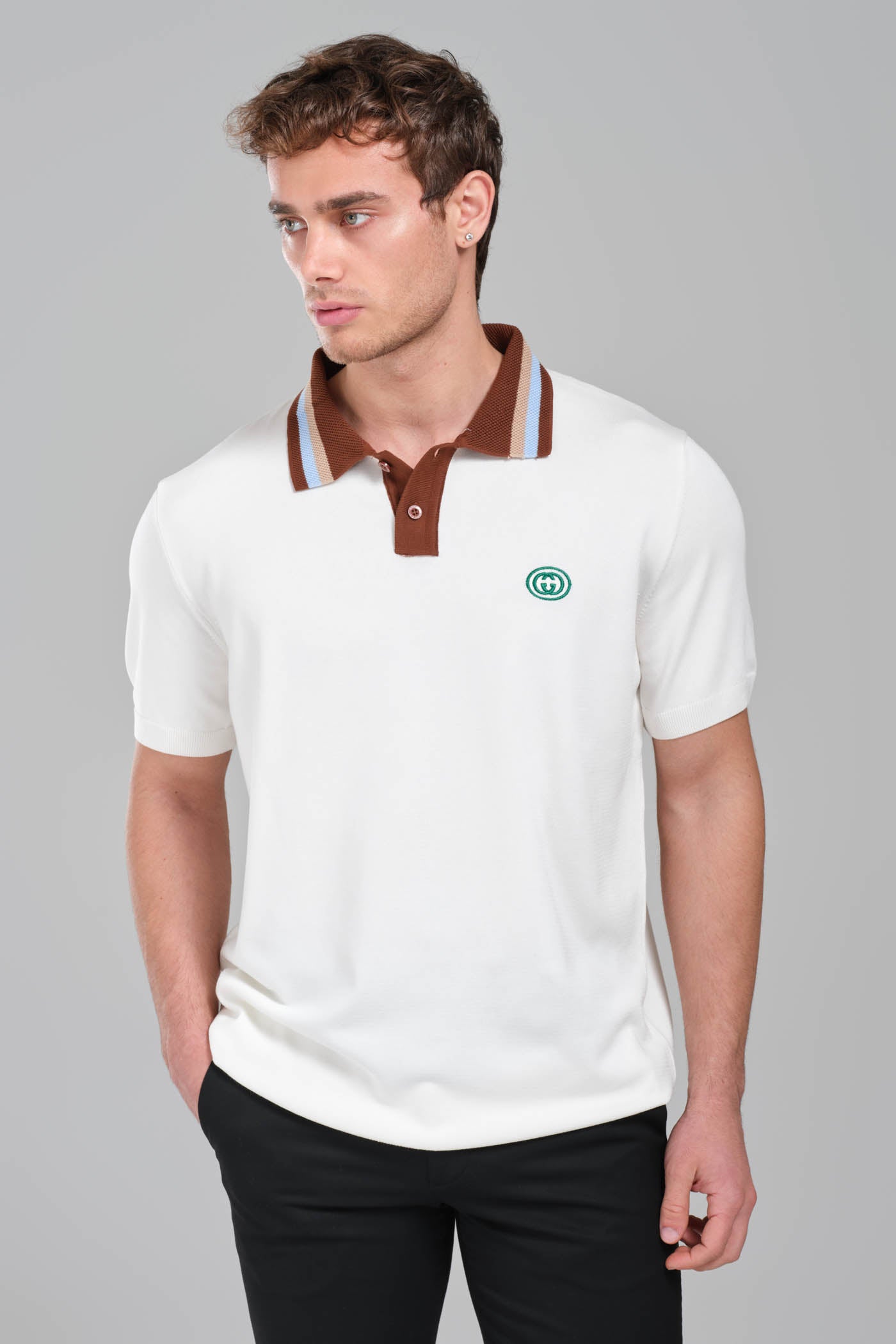Gucci GRG Logo Polo Shirt White