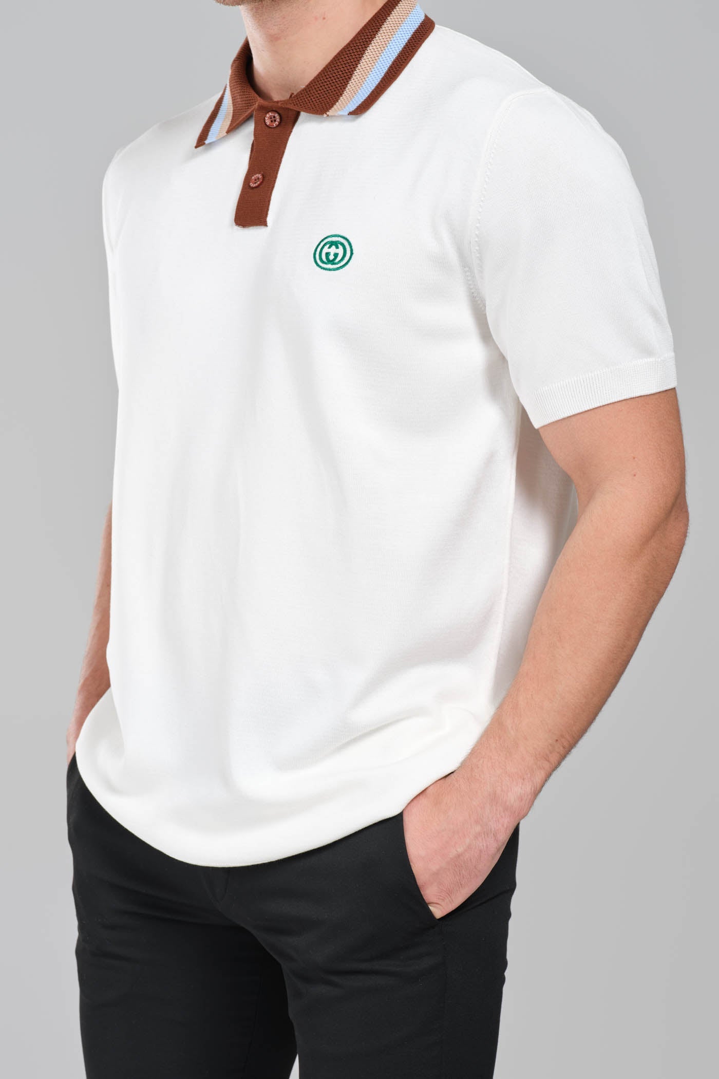 Gucci GRG Logo Polo Shirt White