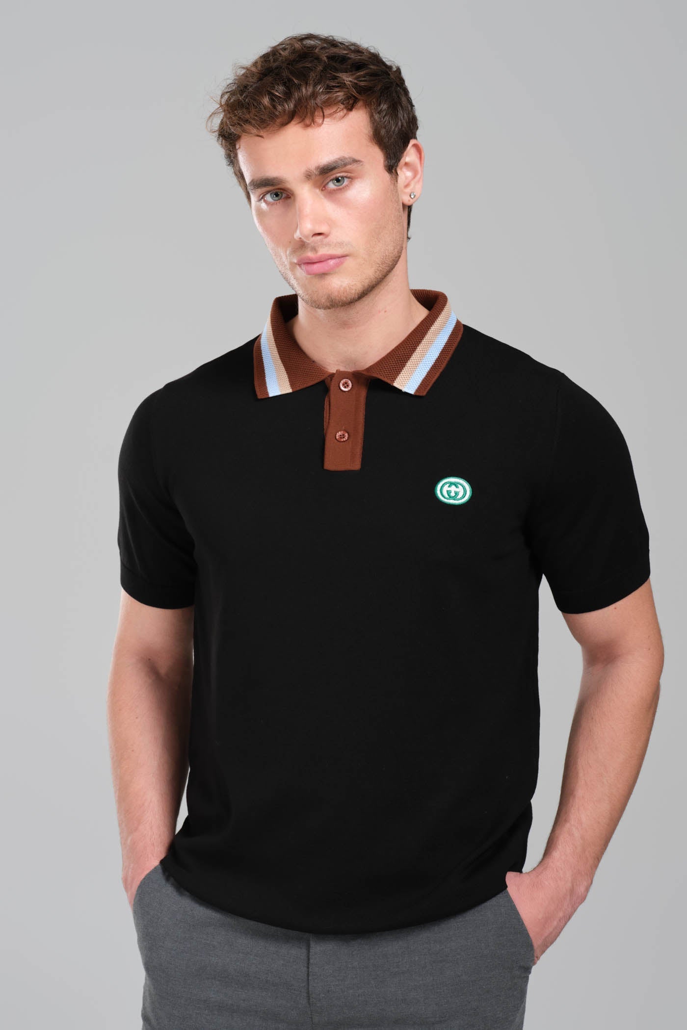 Gucci GRG Logo Polo Shirt Black