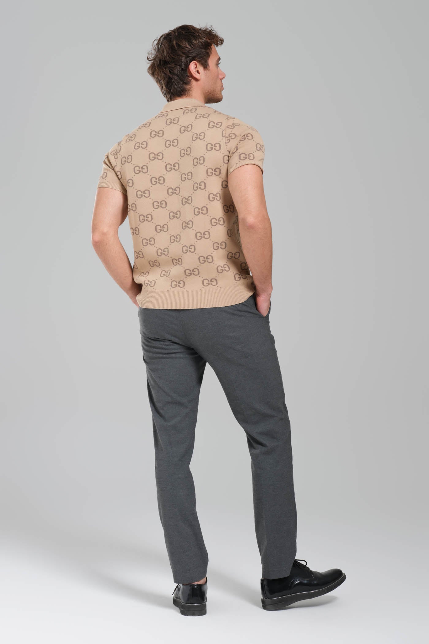 GUCCI GG Stretch Cotton Polo beige