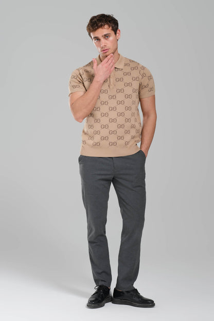 GUCCI GG Stretch Cotton Polo beige