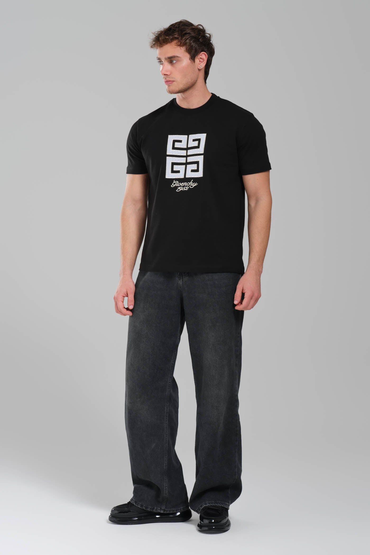 GIVENCHY Logo-embroidered cotton T-shirt Black