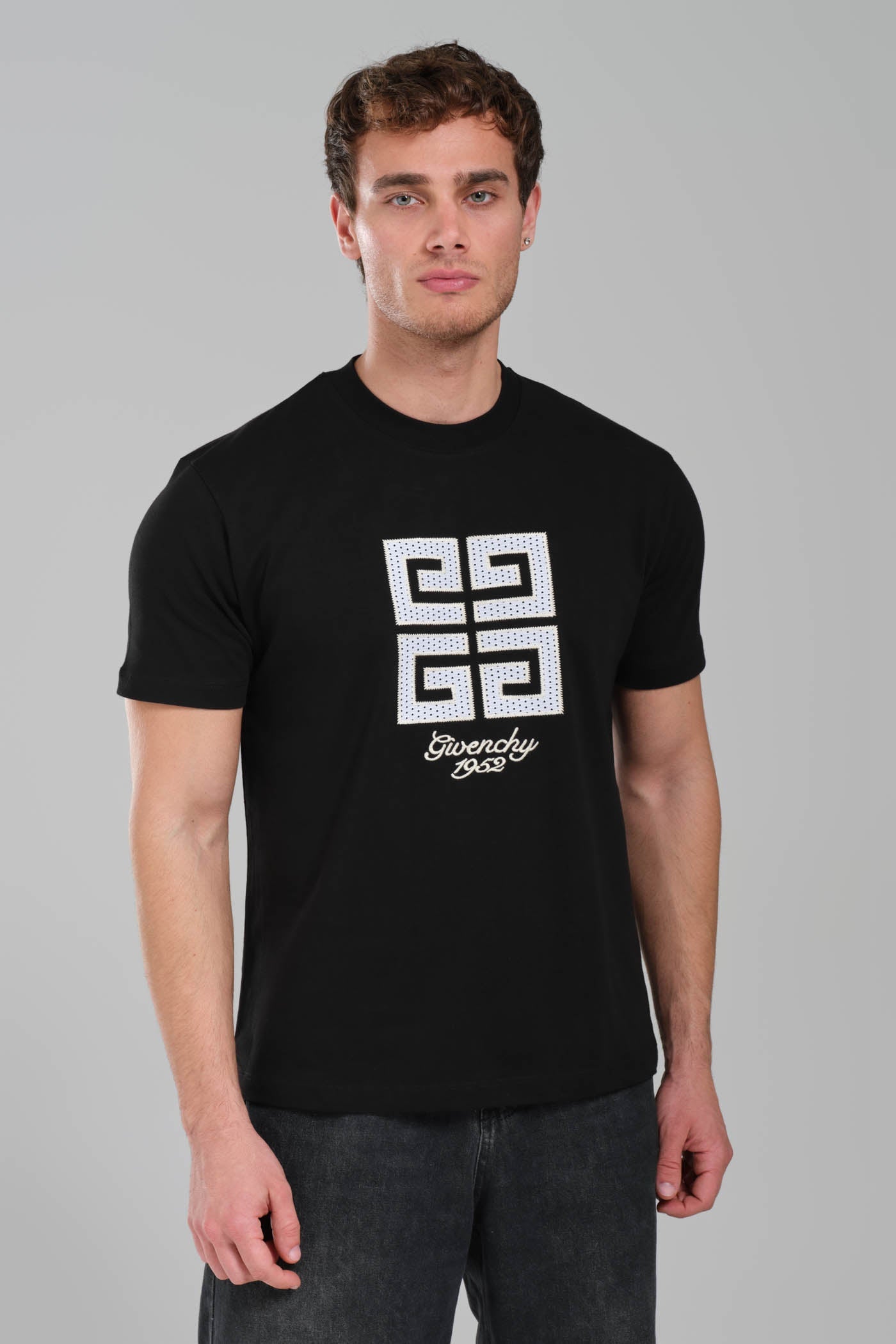 GIVENCHY Logo-embroidered cotton T-shirt Black