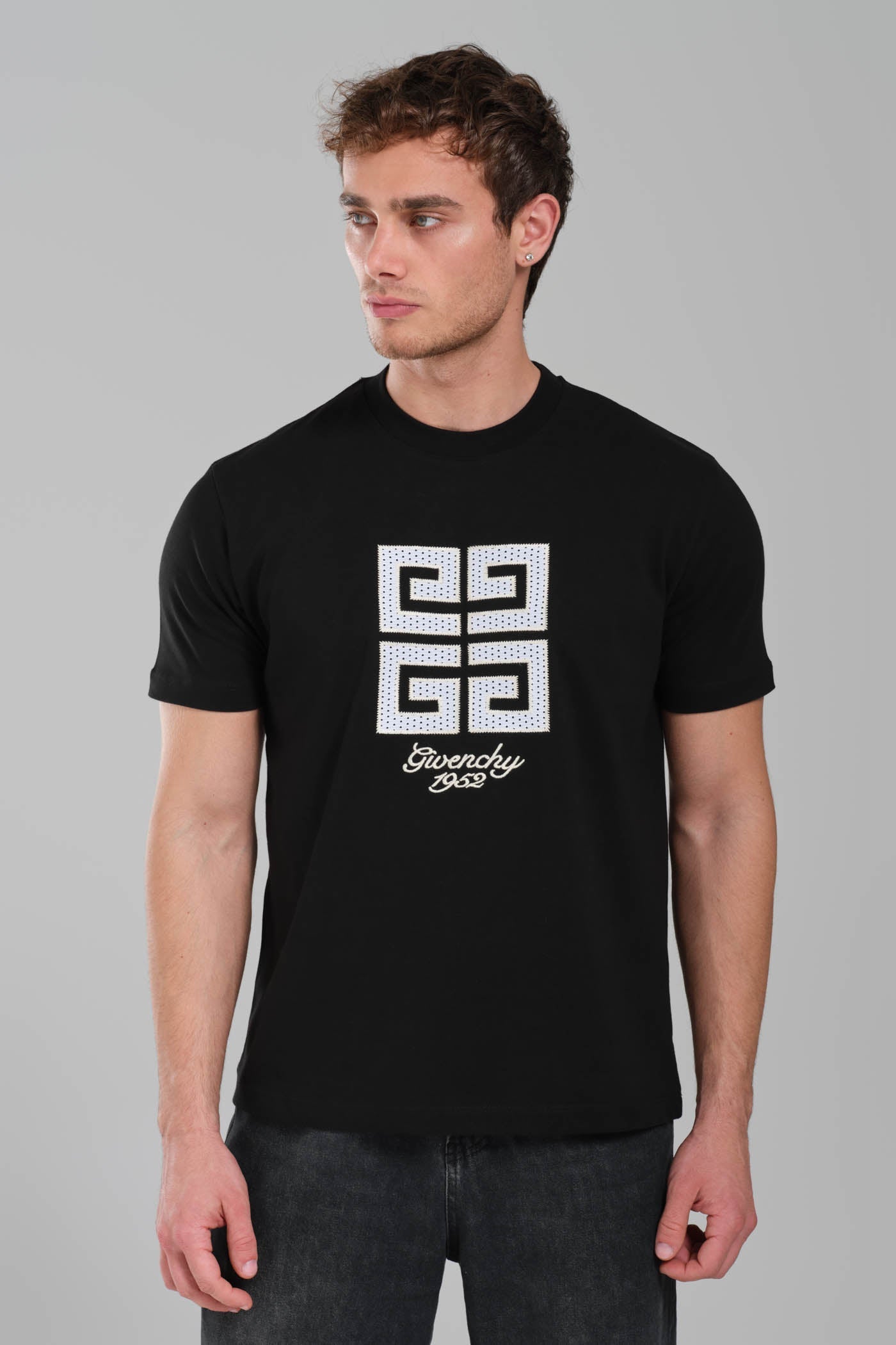 GIVENCHY Logo-embroidered cotton T-shirt Black