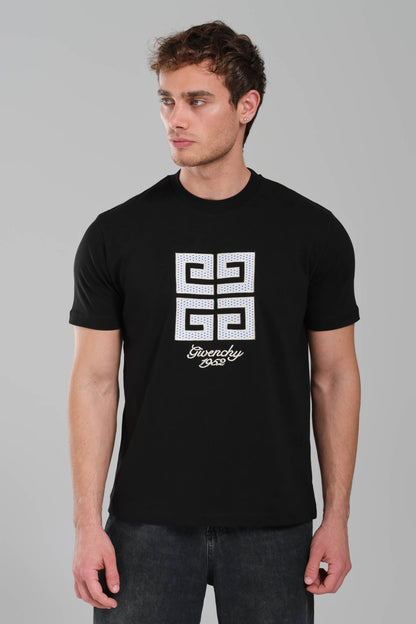 GIVENCHY Logo-embroidered cotton T-shirt Black