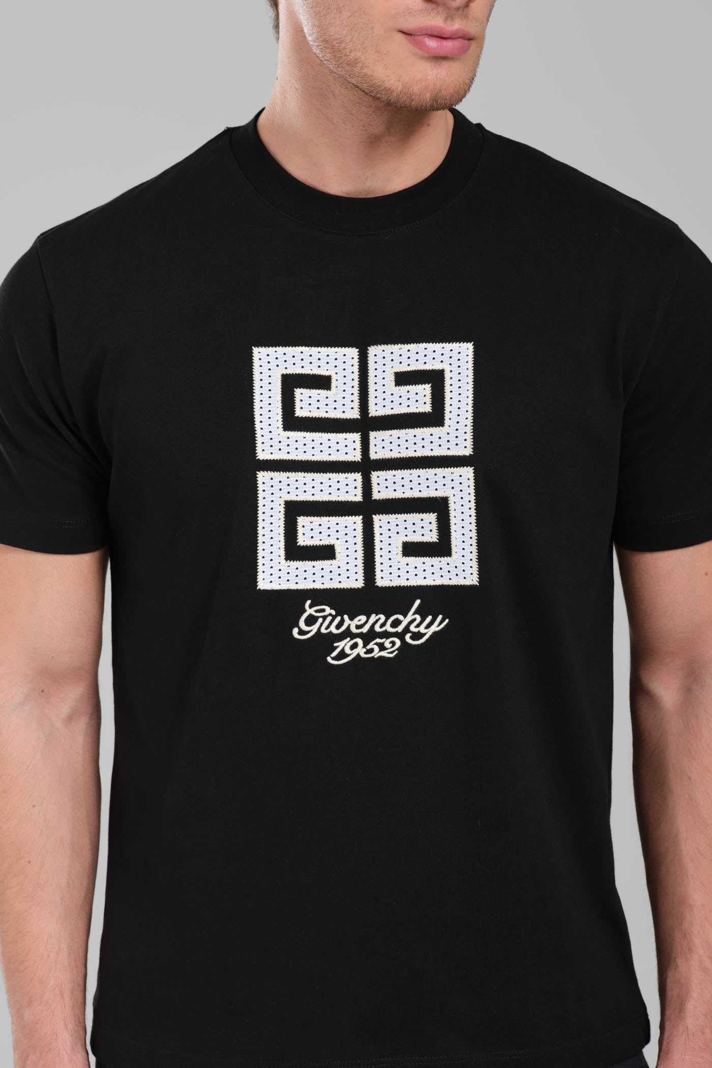 GIVENCHY Logo-embroidered cotton T-shirt Black