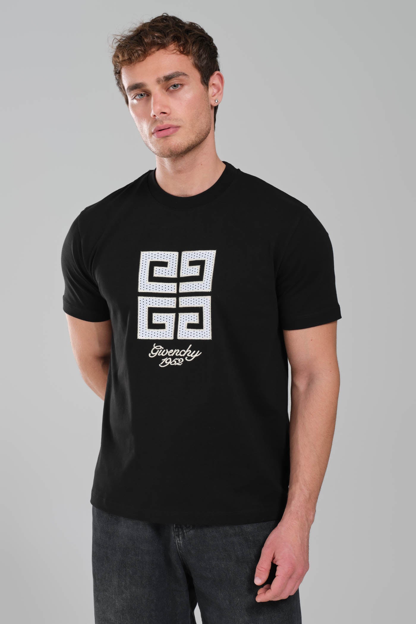 GIVENCHY Logo-embroidered cotton T-shirt Black