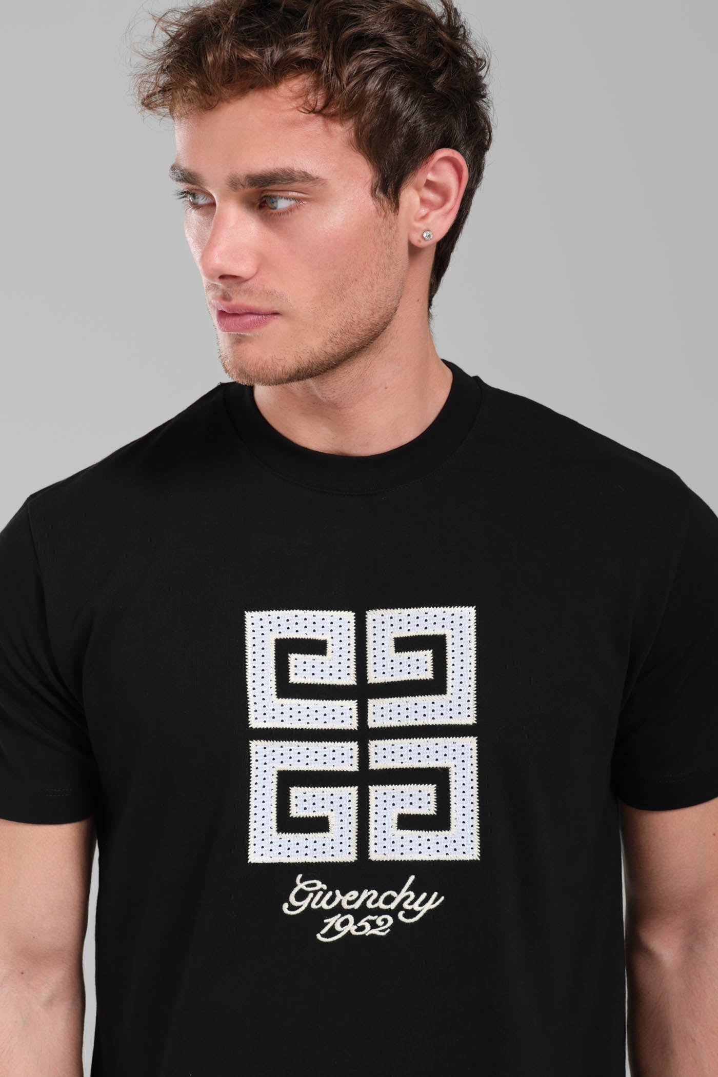 GIVENCHY Logo-embroidered cotton T-shirt Black
