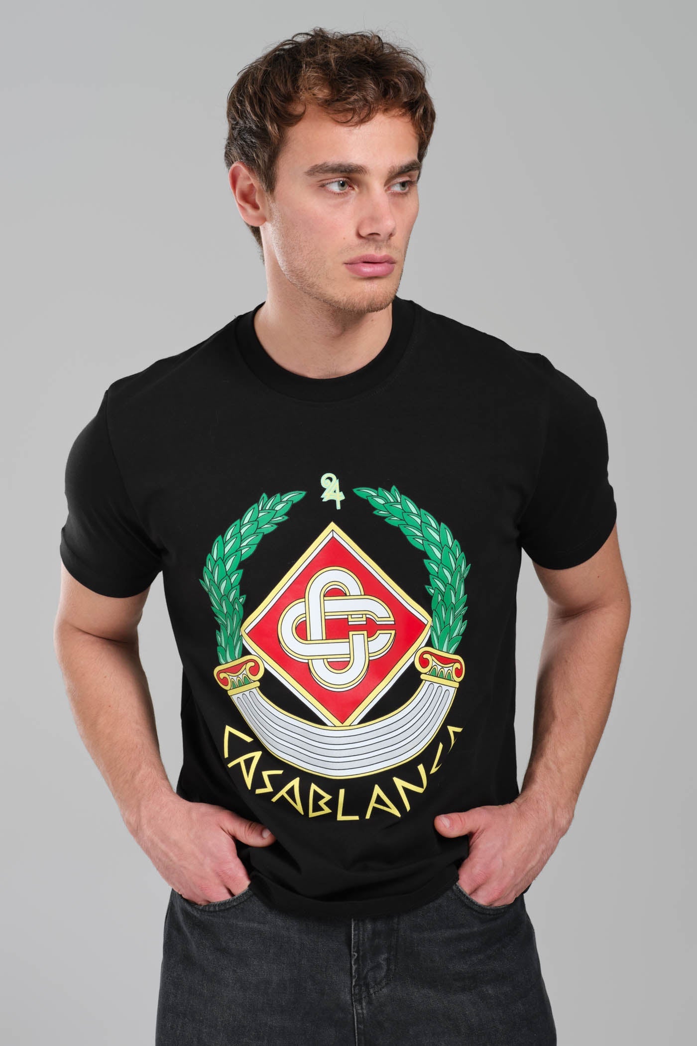 Casablanca Crest Logo T-Shirt – Black