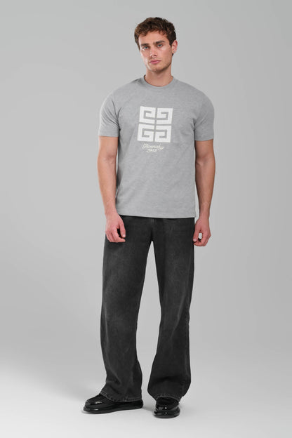 GIVENCHY Logo-embroidered cotton T-shirt grey