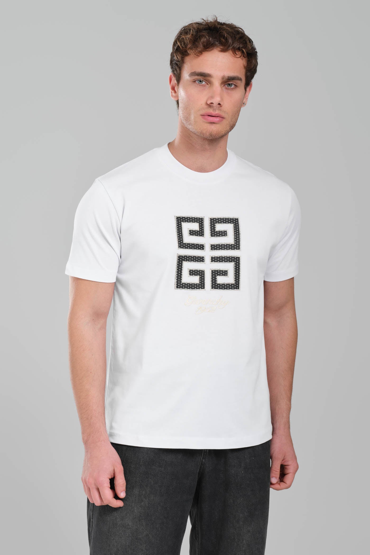 GIVENCHY Logo-embroidered cotton T-shirt White