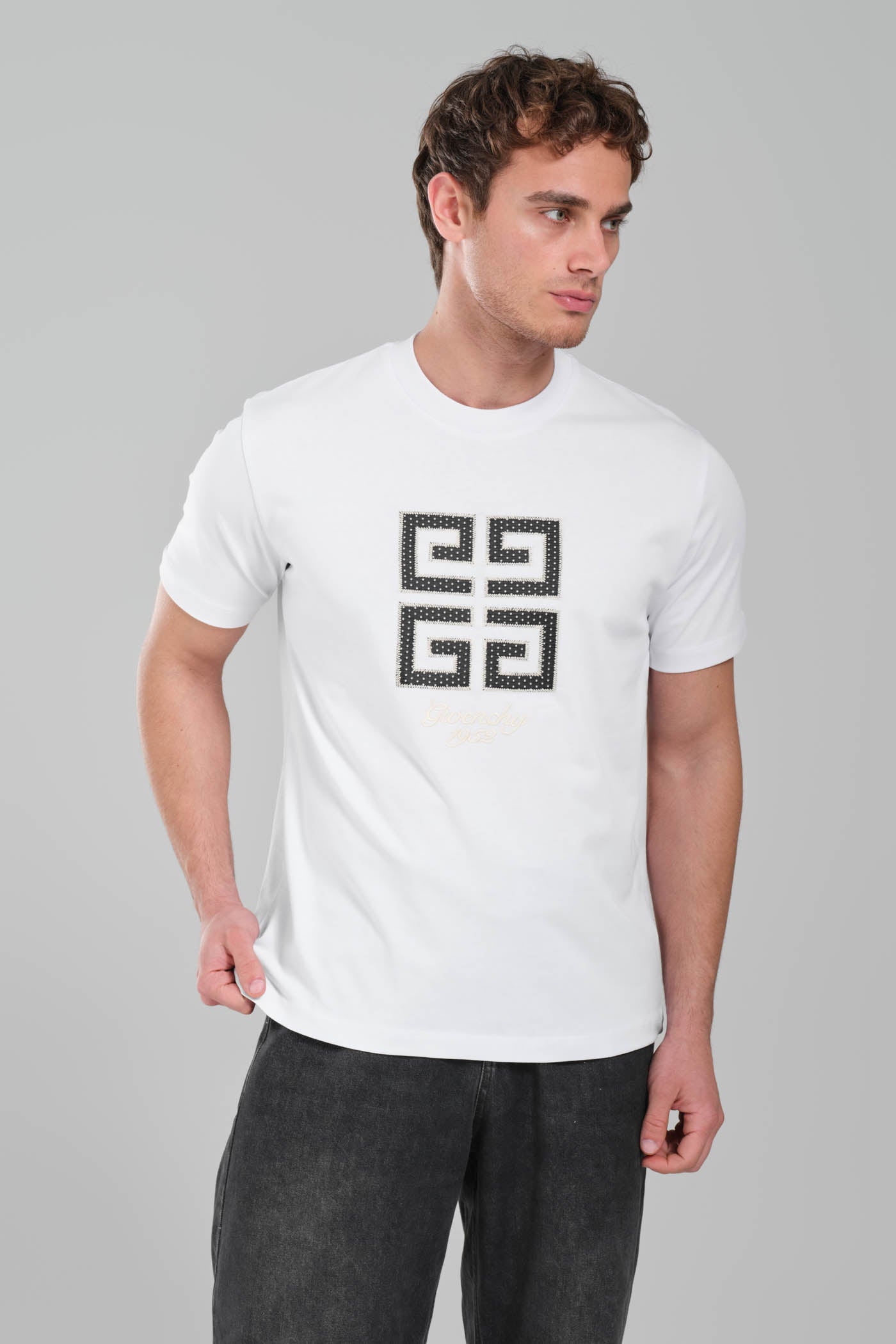 GIVENCHY Logo-embroidered cotton T-shirt White