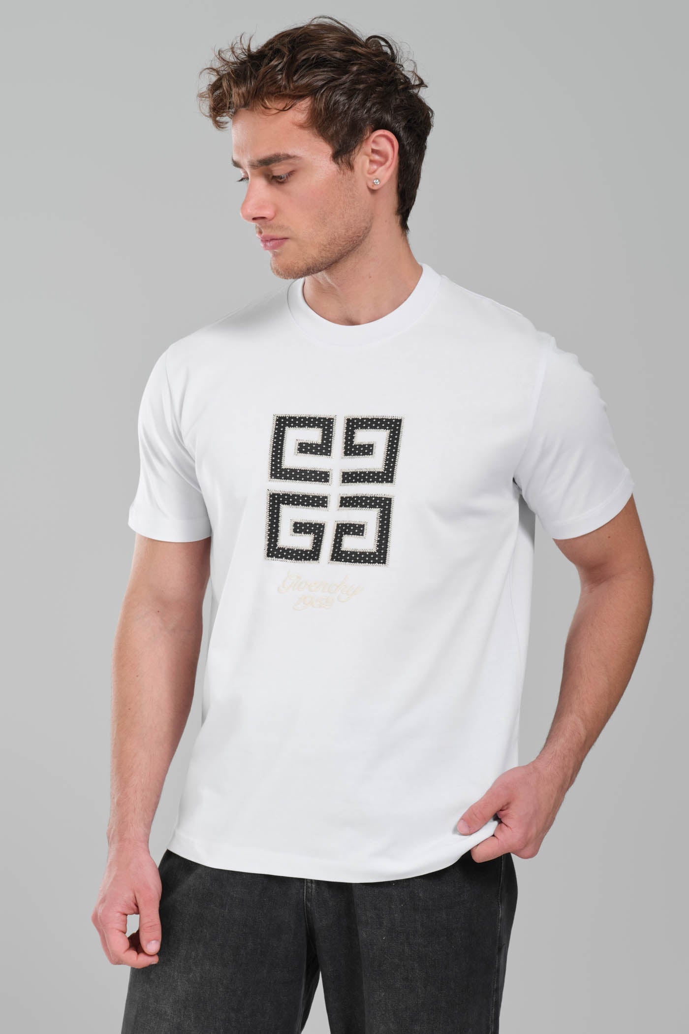 GIVENCHY Logo-embroidered cotton T-shirt White