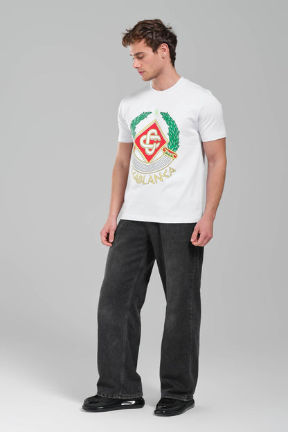 Casablanca Crest Logo T-Shirt – White