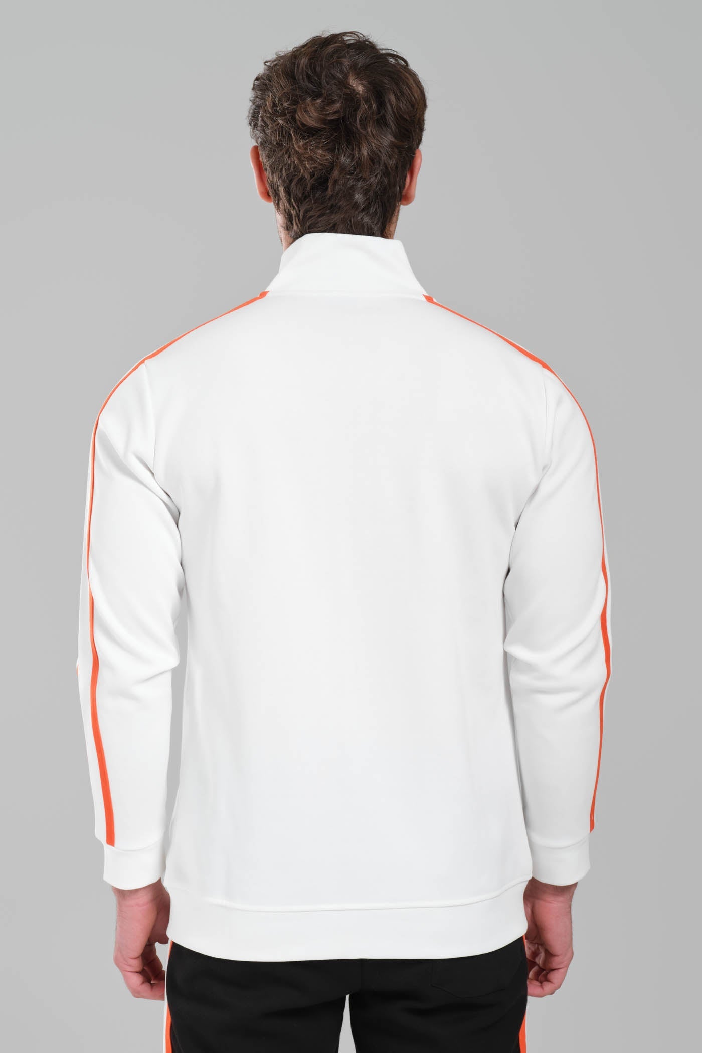 Hermes White and Black Contrast Tracksuit with Orange Accents