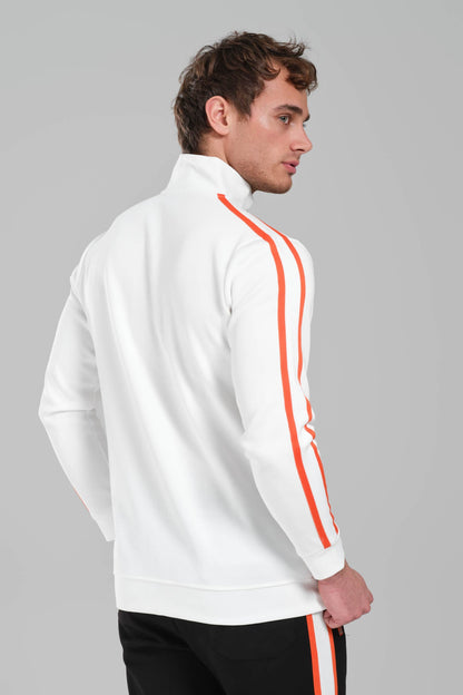 Hermes White and Black Contrast Tracksuit with Orange Accents