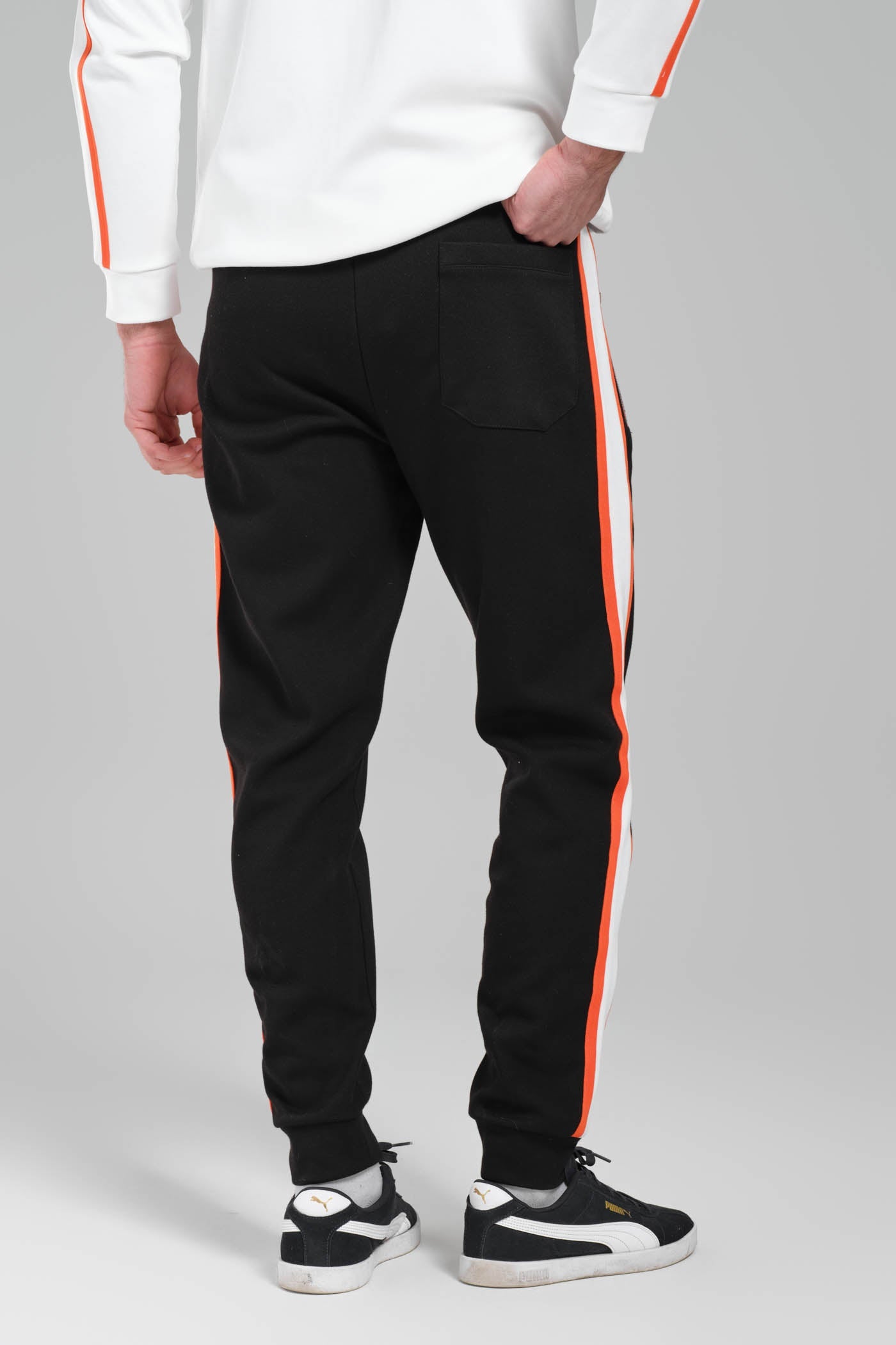 Hermes White and Black Contrast Tracksuit with Orange Accents