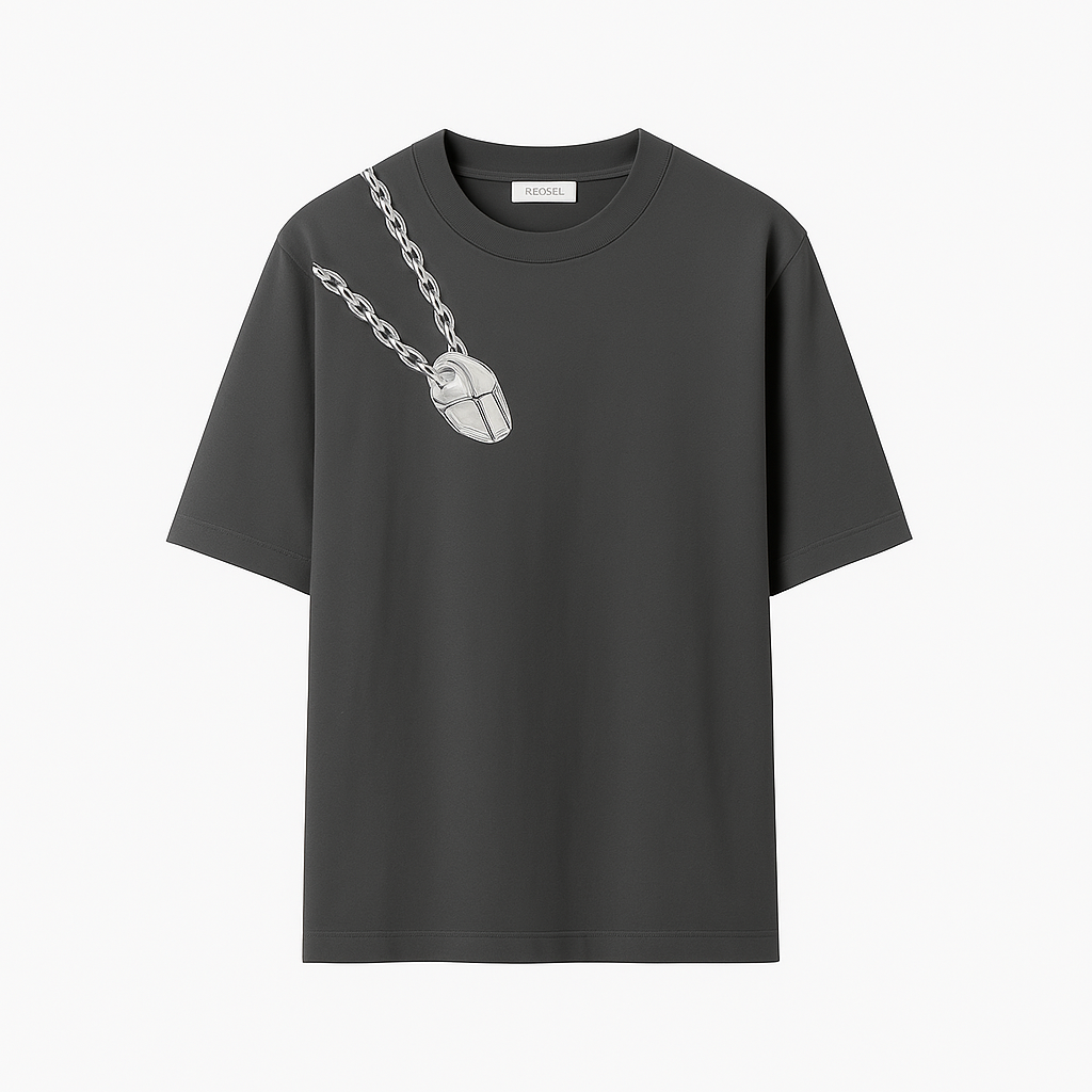 Burberry Shield Hardware Cotton T Shirt - Grey