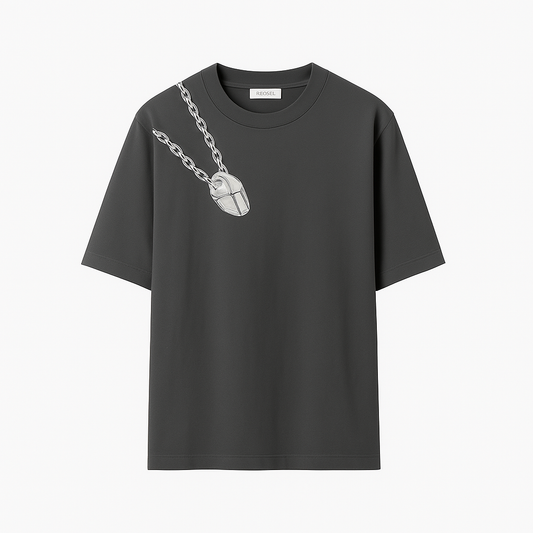 Burberry Shield Hardware Cotton T Shirt - Grey
