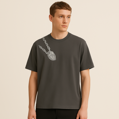 Burberry Shield Hardware Cotton T Shirt - Grey