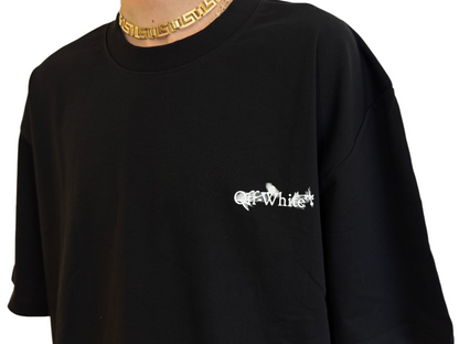 Off White Black Embroidered T-Shirt