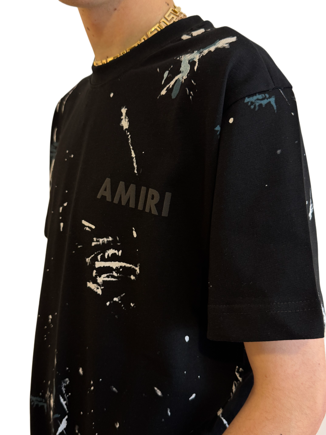 Amiri dripping paint black