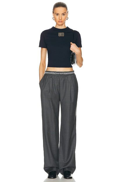 Miu Miu Women's Cotton Jersey T-Shirt – Black