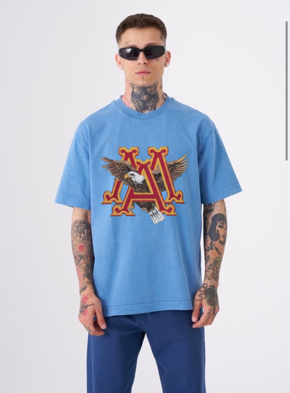 Amiri Hollywood CA Graphic Tee – Blue