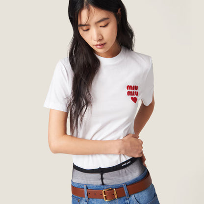 Miu Miu Cotton jersey T-shirt White