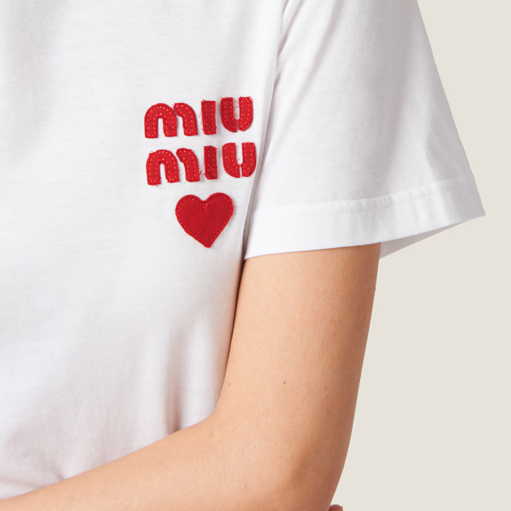 Miu Miu Cotton jersey T-shirt White