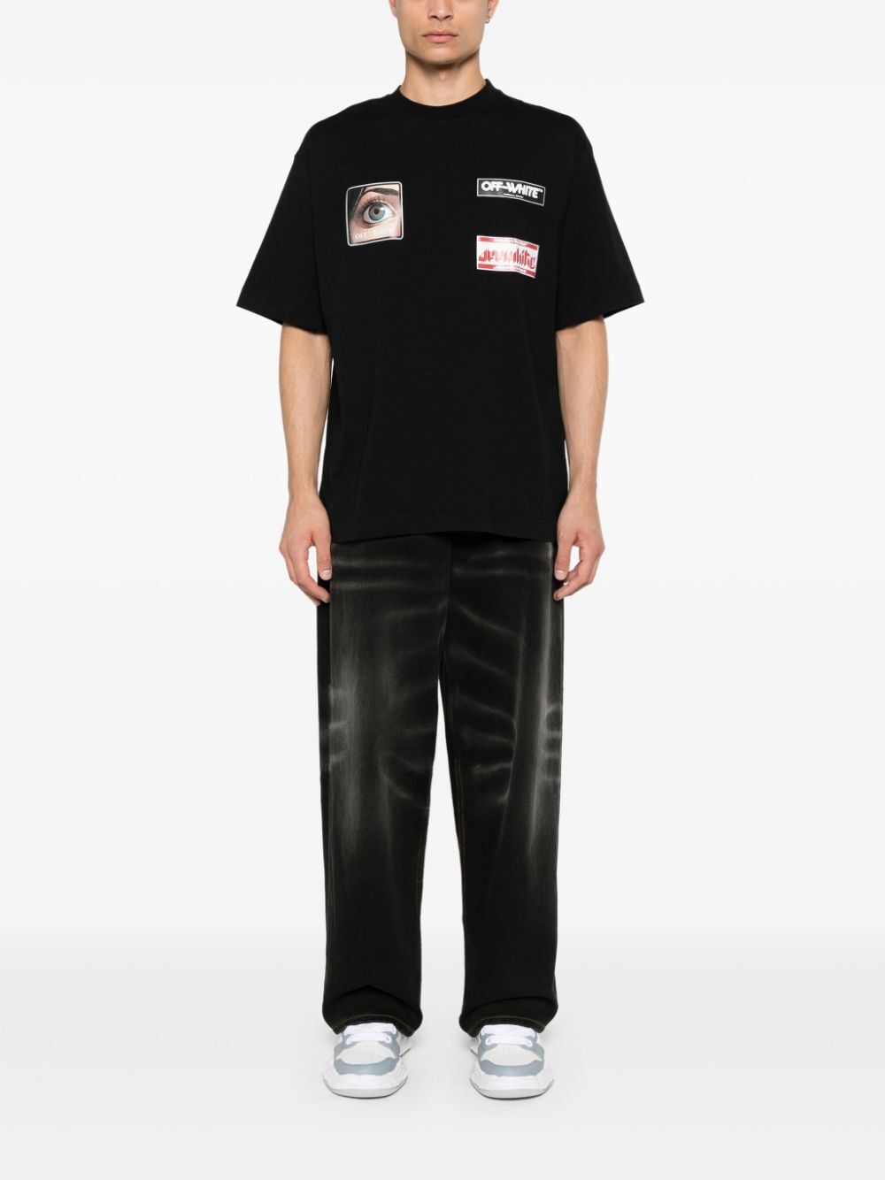 OFF White  Oversized Graphic Tee with Artistic Print